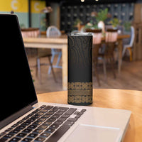 New Zealand Maori Kowhaiwhai Skinny Tumbler Parauri Maui and Mangopare LT9 - Polynesian Pride