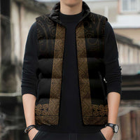 New Zealand Maori Kowhaiwhai Sleeveless Puffer Jacket Parauri Maui and Mangopare - Polynesian Pride
