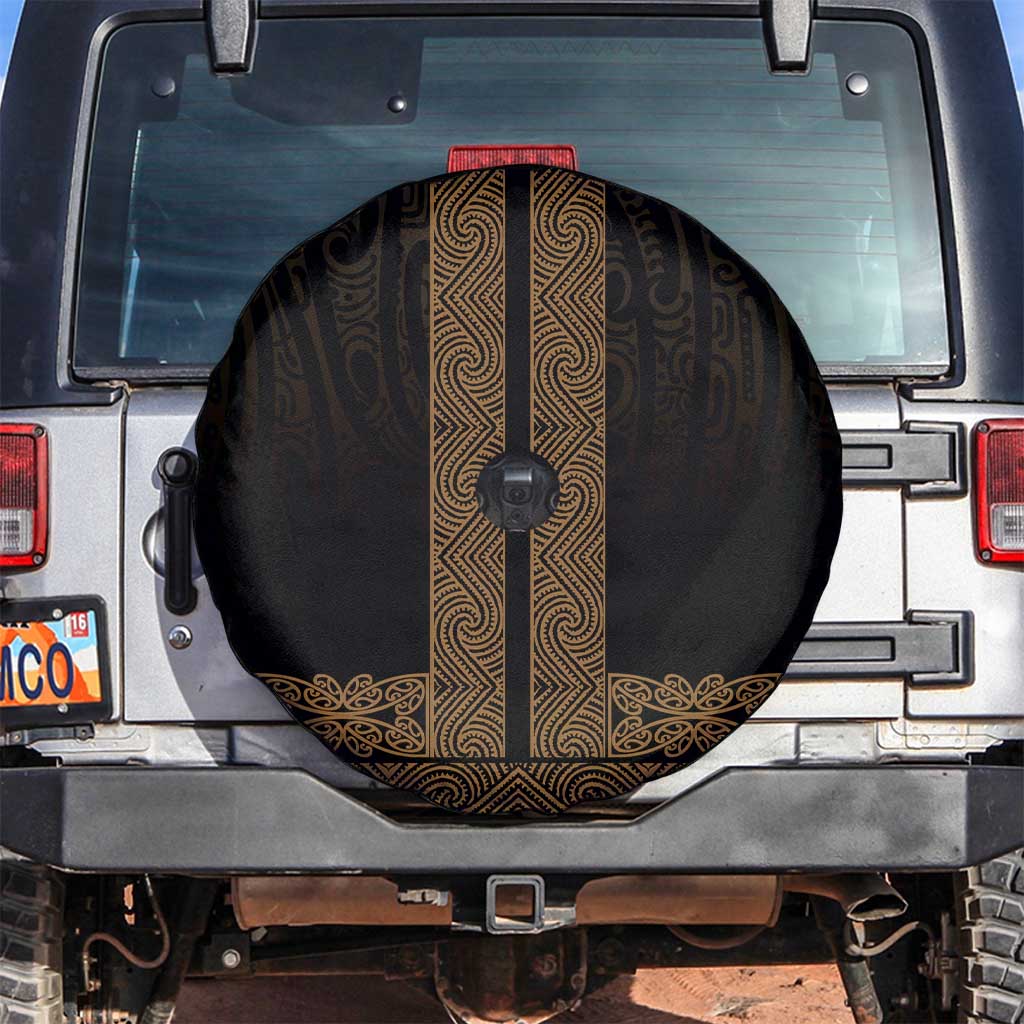 New Zealand Maori Kowhaiwhai Spare Tire Cover Parauri Maui and Mangopare LT9 Brown - Polynesian Pride
