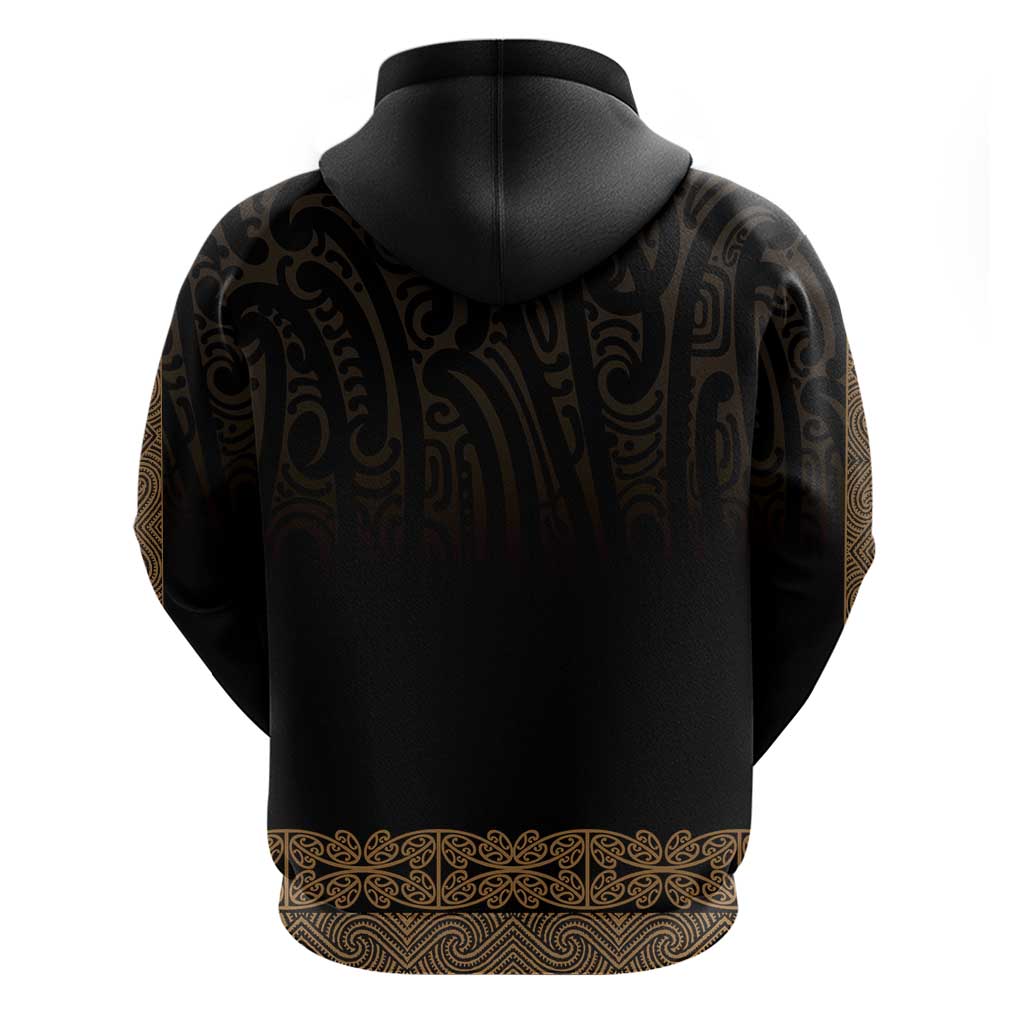 New Zealand Maori Kowhaiwhai Zip Hoodie Parauri Maui and Mangopare LT9 - Polynesian Pride