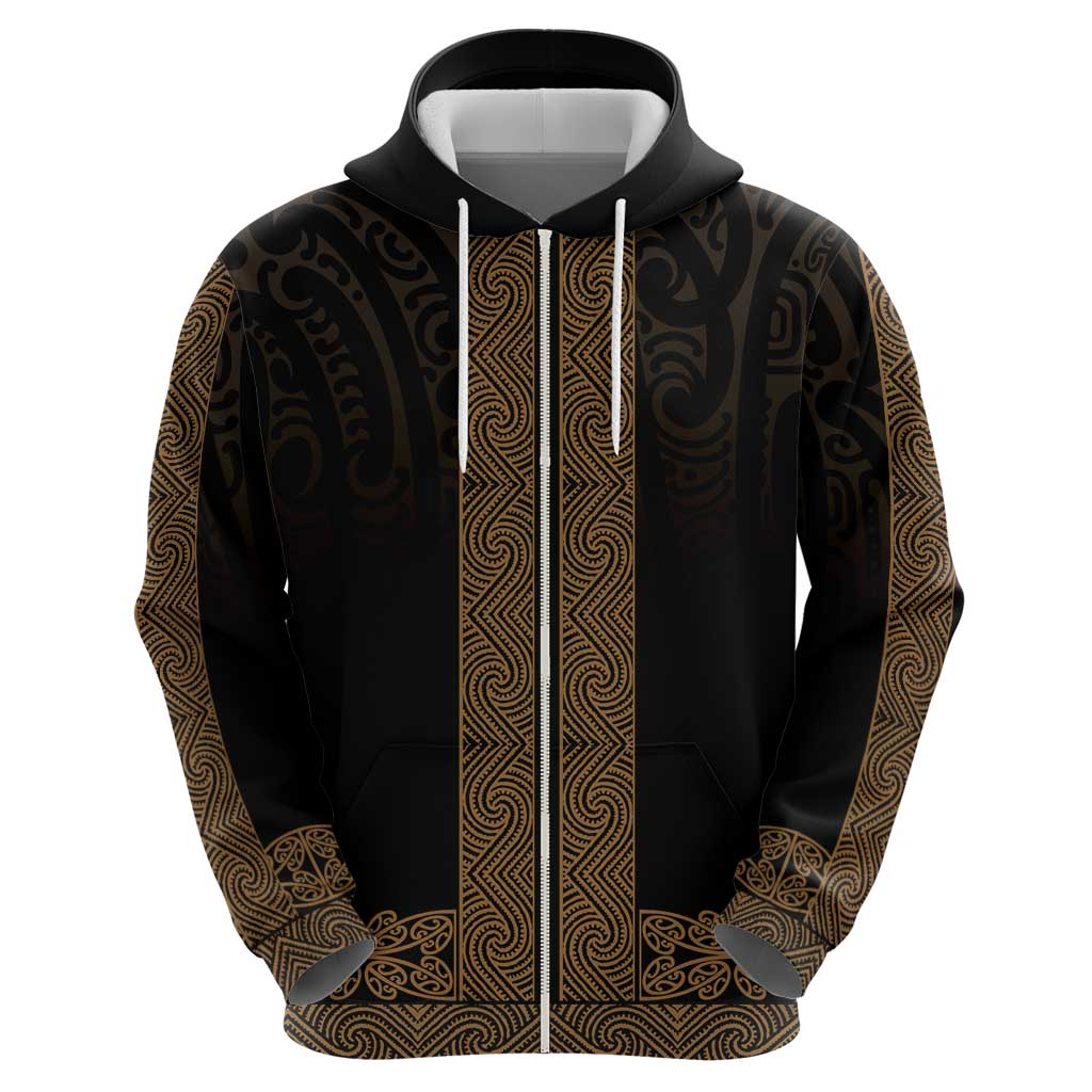 New Zealand Maori Kowhaiwhai Zip Hoodie Parauri Maui and Mangopare LT9 - Polynesian Pride