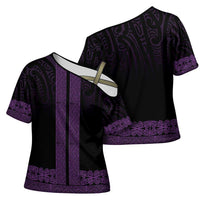 New Zealand Maori Kowhaiwhai Cross Shoulder Shirt Waiporoporo Maui and Mangopare - Polynesian Pride