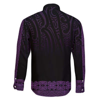 New Zealand Maori Kowhaiwhai Family Matching Long Sleeve Bodycon Dress and Hawaiian Shirt Waiporoporo Maui and Mangopare LT9 - Polynesian Pride