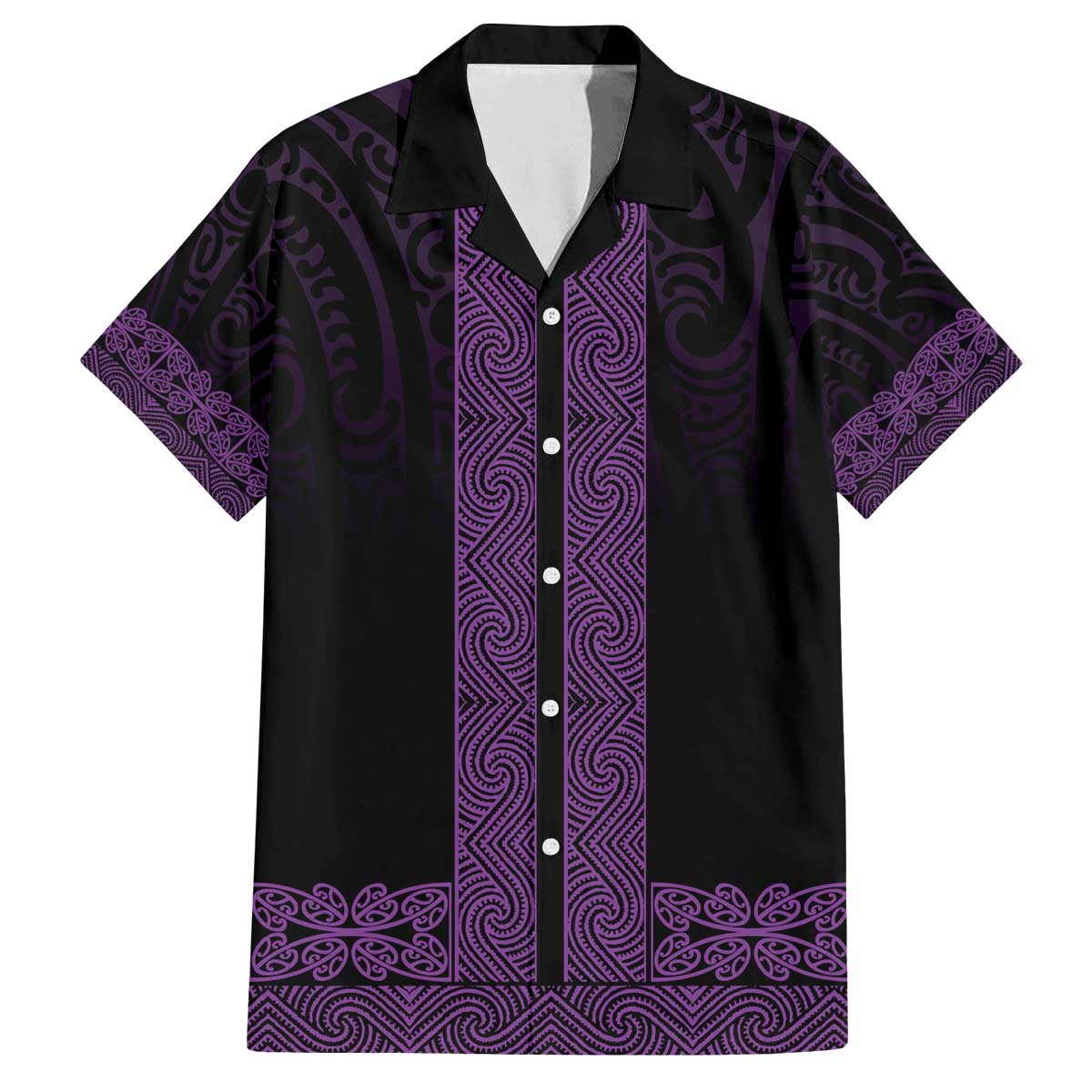 New Zealand Maori Kowhaiwhai Family Matching Off The Shoulder Long Sleeve Dress and Hawaiian Shirt Waiporoporo Maui and Mangopare