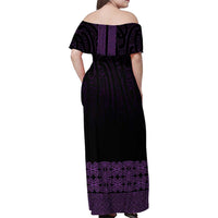 New Zealand Maori Kowhaiwhai Family Matching Off Shoulder Maxi Dress and Hawaiian Shirt Waiporoporo Maui and Mangopare LT9 - Polynesian Pride