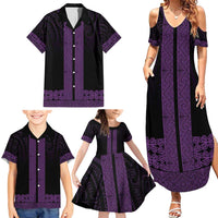 New Zealand Maori Kowhaiwhai Family Matching Summer Maxi Dress and Hawaiian Shirt Waiporoporo Maui and Mangopare LT9 - Polynesian Pride