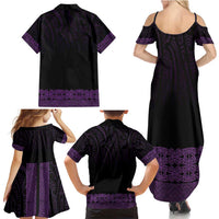 New Zealand Maori Kowhaiwhai Family Matching Summer Maxi Dress and Hawaiian Shirt Waiporoporo Maui and Mangopare LT9 - Polynesian Pride