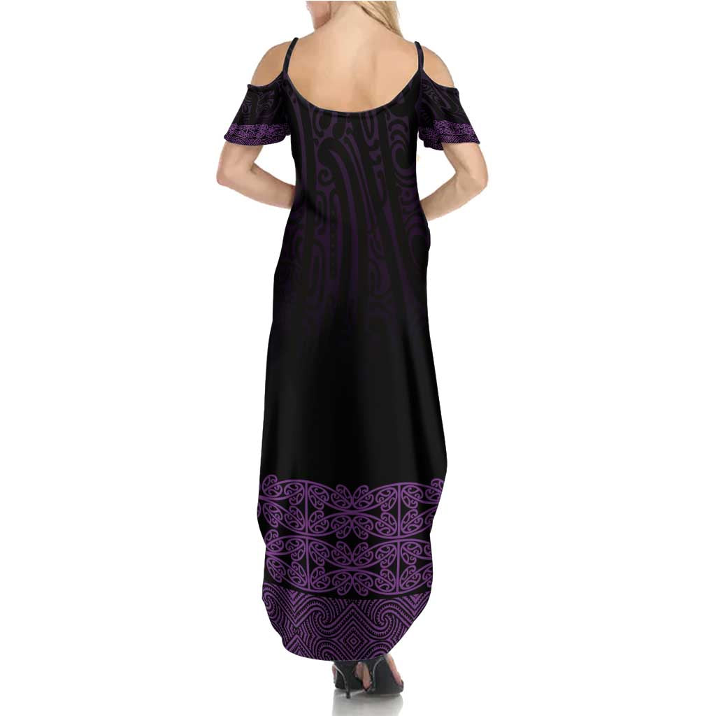 New Zealand Maori Kowhaiwhai Family Matching Summer Maxi Dress and Hawaiian Shirt Waiporoporo Maui and Mangopare LT9 - Polynesian Pride