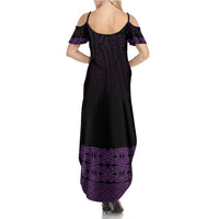 New Zealand Maori Kowhaiwhai Family Matching Summer Maxi Dress and Hawaiian Shirt Waiporoporo Maui and Mangopare LT9 - Polynesian Pride