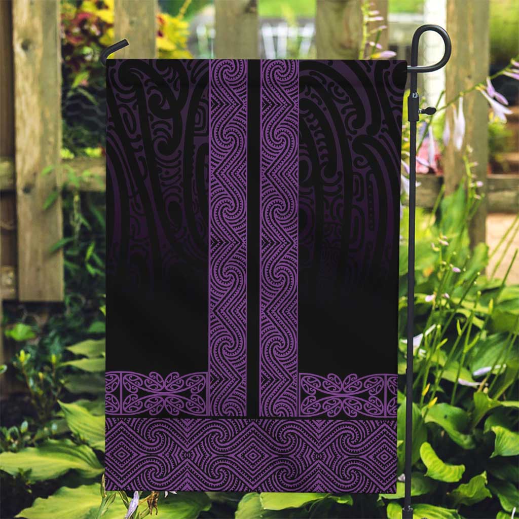 New Zealand Maori Kowhaiwhai Garden Flag Waiporoporo Maui and Mangopare LT9 Garden Flag Purple - Polynesian Pride