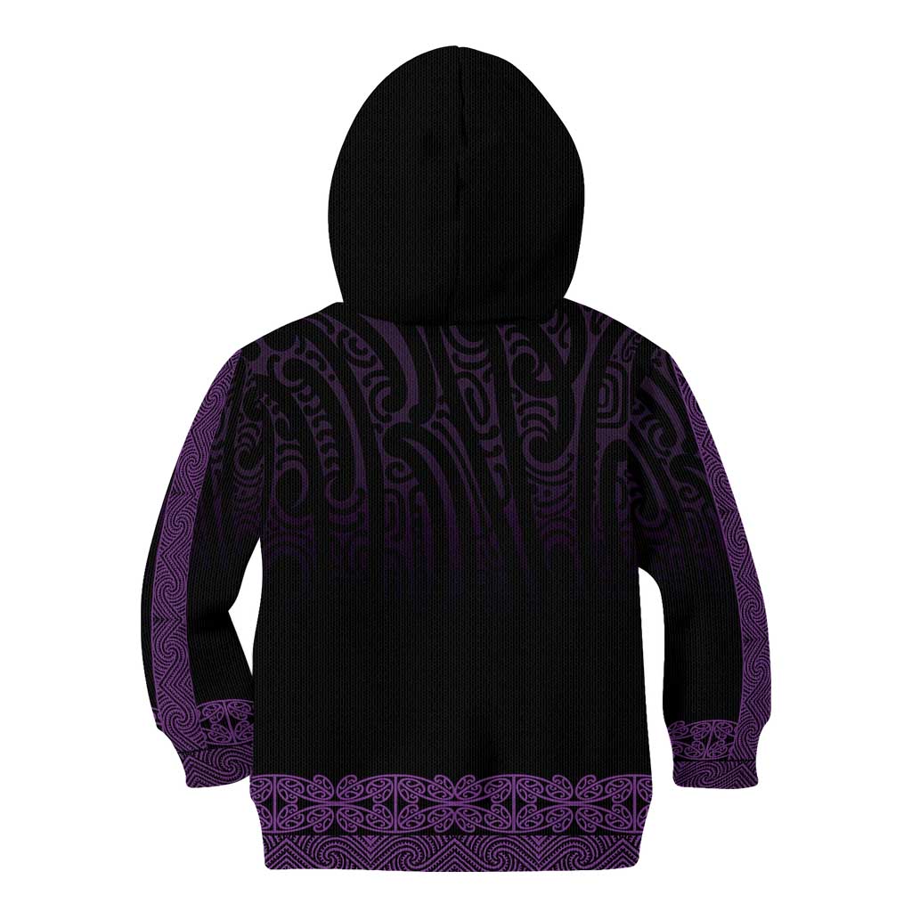 New Zealand Maori Kowhaiwhai Kid Hoodie Waiporoporo Maui and Mangopare LT9 - Polynesian Pride