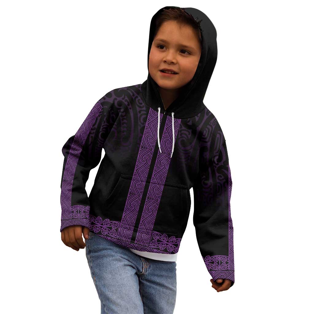 New Zealand Maori Kowhaiwhai Kid Hoodie Waiporoporo Maui and Mangopare LT9 - Polynesian Pride