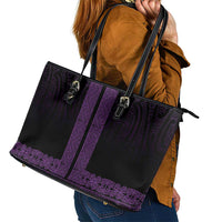 New Zealand Maori Kowhaiwhai Leather Tote Bag Waiporoporo Maui and Mangopare LT9 - Polynesian Pride