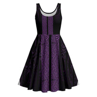 New Zealand Maori Kowhaiwhai Midi Dress Waiporoporo Maui and Mangopare - Polynesian Pride