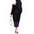 New Zealand Maori Kowhaiwhai Off The Shoulder Long Sleeve Dress Waiporoporo Maui and Mangopare