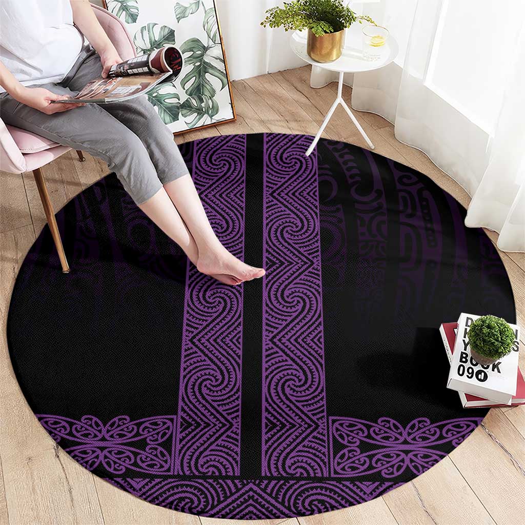 New Zealand Maori Kowhaiwhai Round Carpet Waiporoporo Maui and Mangopare LT9 - Polynesian Pride
