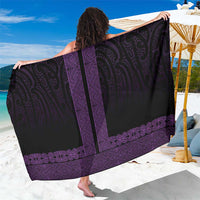 New Zealand Maori Kowhaiwhai Sarong Waiporoporo Maui and Mangopare LT9 One Size 44 x 66 inches Purple - Polynesian Pride