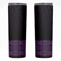New Zealand Maori Kowhaiwhai Skinny Tumbler Waiporoporo Maui and Mangopare LT9 Purple - Polynesian Pride