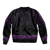 New Zealand Maori Kowhaiwhai Sleeve Zip Bomber Jacket Waiporoporo Maui and Mangopare LT9 - Polynesian Pride