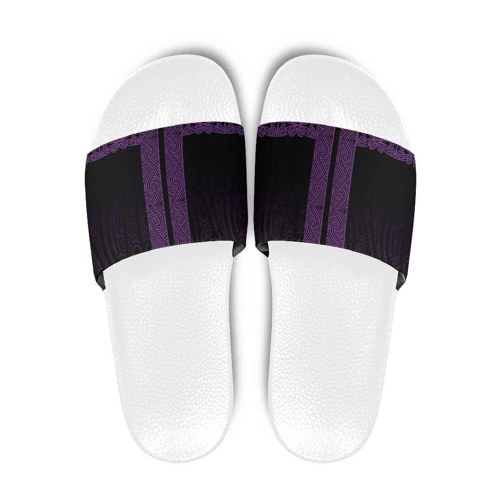 New Zealand Maori Kowhaiwhai Slide Sandals Waiporoporo Maui and Mangopare - Polynesian Pride