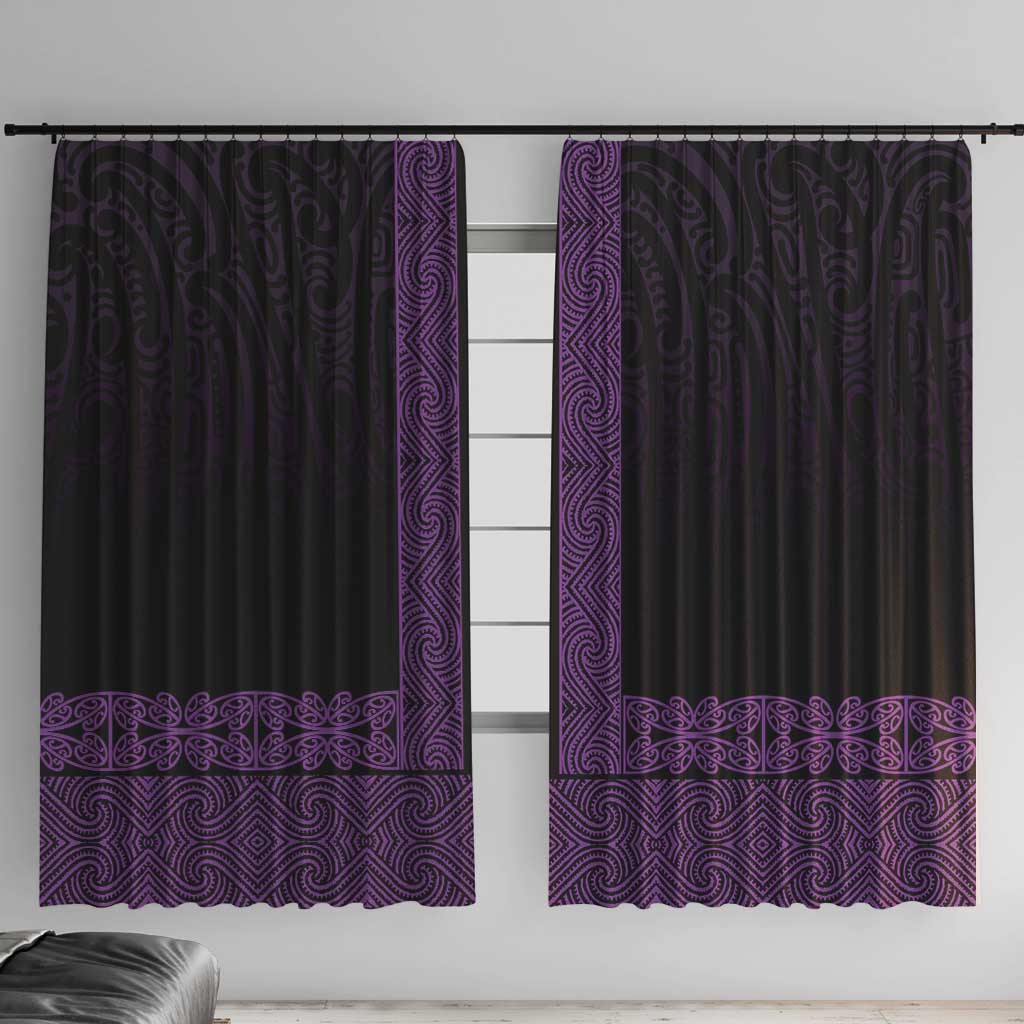 New Zealand Maori Kowhaiwhai Window Curtain Waiporoporo Maui and Mangopare