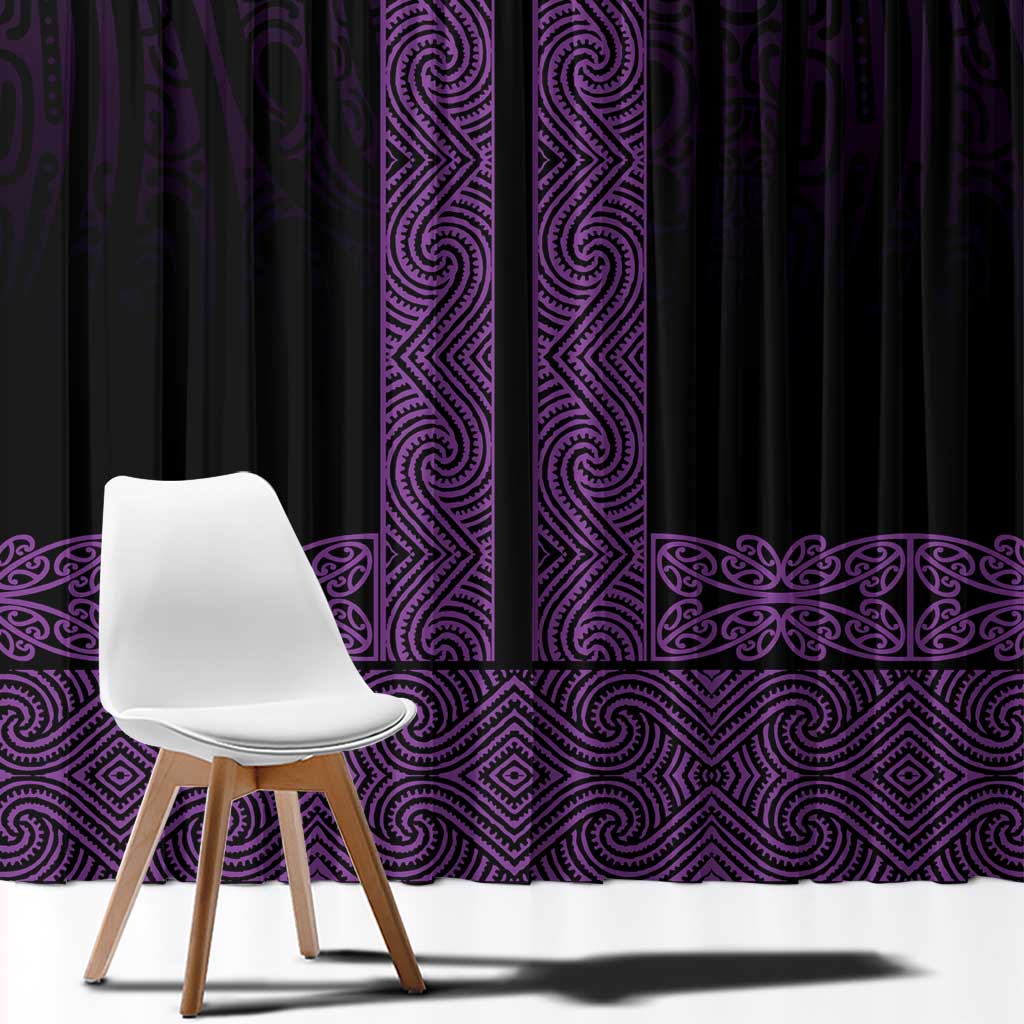 New Zealand Maori Kowhaiwhai Window Curtain Waiporoporo Maui and Mangopare
