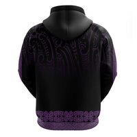 New Zealand Maori Kowhaiwhai Zip Hoodie Waiporoporo Maui and Mangopare LT9 - Polynesian Pride