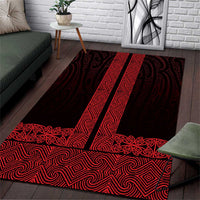 New Zealand Maori Kowhaiwhai Area Rug Whero Maui and Mangopare