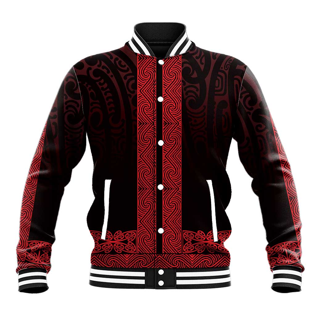 New Zealand Maori Kowhaiwhai Baseball Jacket Whero Maui and Mangopare