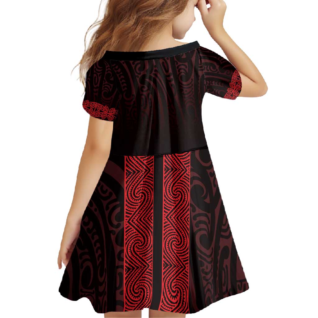 New Zealand Maori Kowhaiwhai Family Matching Off Shoulder Maxi Dress and Hawaiian Shirt Whero Maui and Mangopare LT9 - Polynesian Pride
