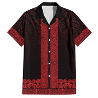 New Zealand Maori Kowhaiwhai Family Matching Short Sleeve Bodycon Dress and Hawaiian Shirt Whero Maui and Mangopare LT9 Dad's Shirt - Short Sleeve Red - Polynesian Pride