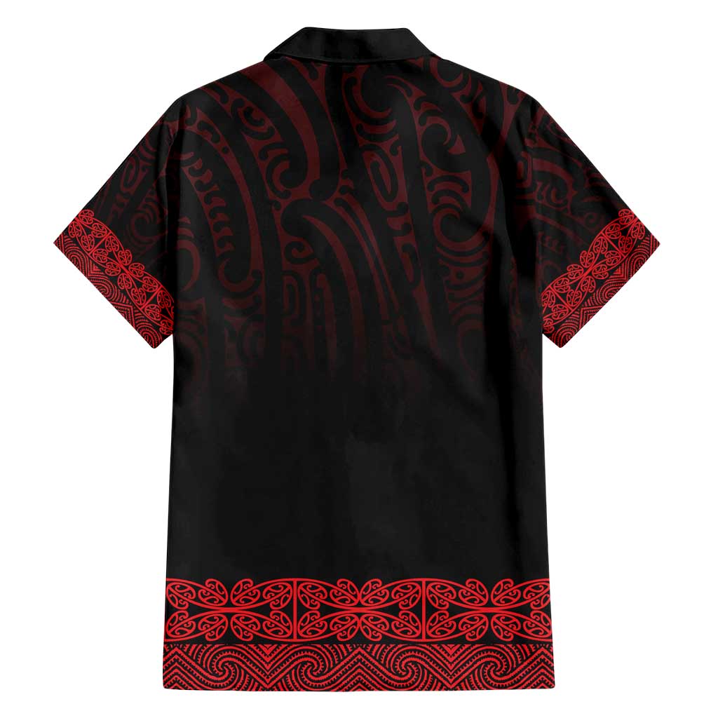 New Zealand Maori Kowhaiwhai Family Matching Short Sleeve Bodycon Dress and Hawaiian Shirt Whero Maui and Mangopare LT9 - Polynesian Pride