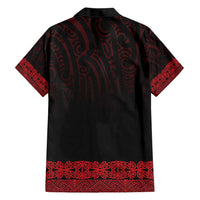 New Zealand Maori Kowhaiwhai Family Matching Short Sleeve Bodycon Dress and Hawaiian Shirt Whero Maui and Mangopare LT9 - Polynesian Pride