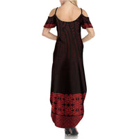 New Zealand Maori Kowhaiwhai Family Matching Summer Maxi Dress and Hawaiian Shirt Whero Maui and Mangopare LT9 - Polynesian Pride
