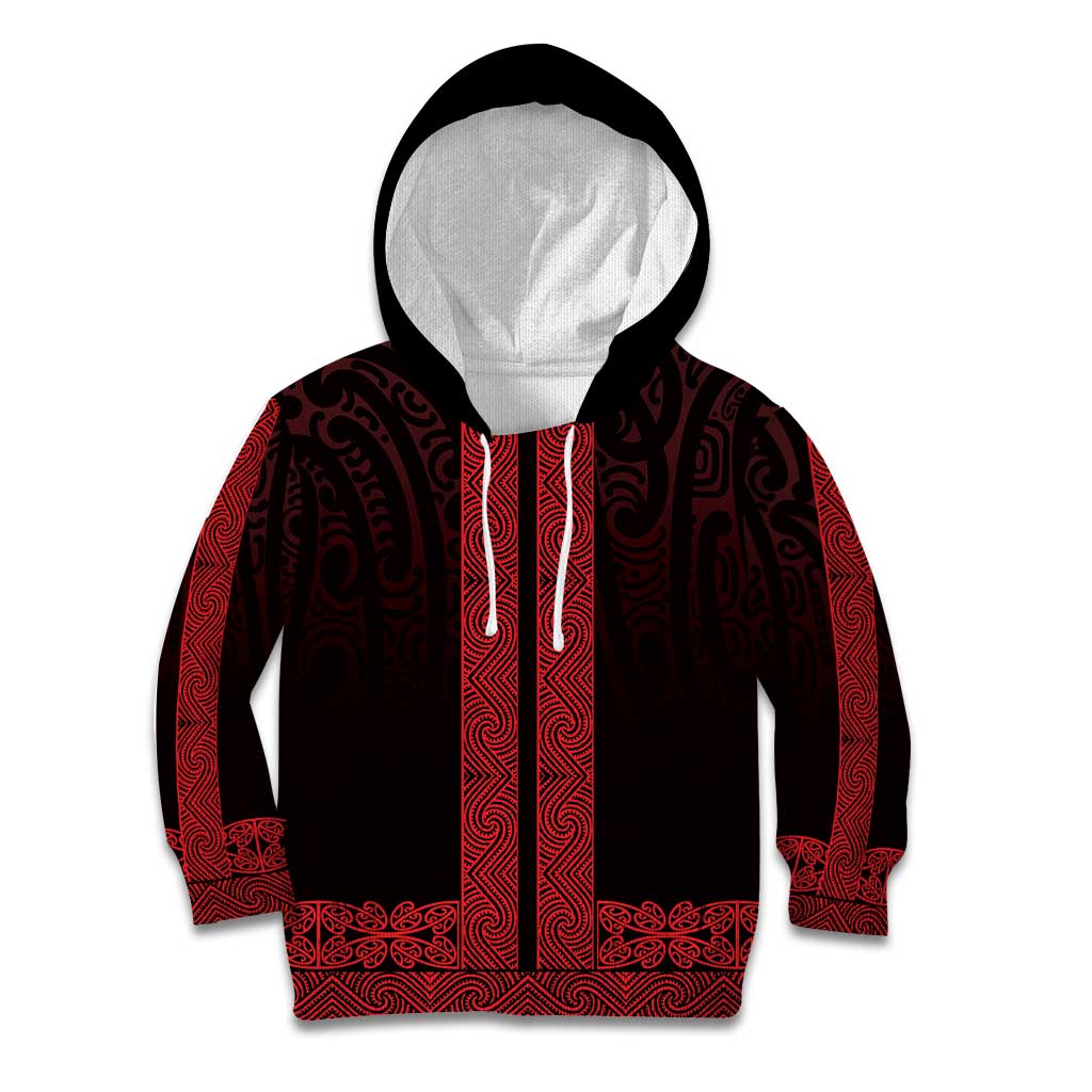 New Zealand Maori Kowhaiwhai Kid Hoodie Whero Maui and Mangopare
