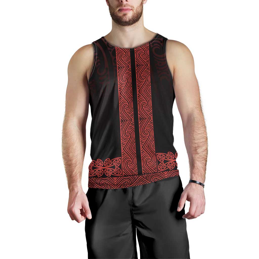 New Zealand Maori Kowhaiwhai Men Tank Top Whero Maui and Mangopare LT9 - Polynesian Pride
