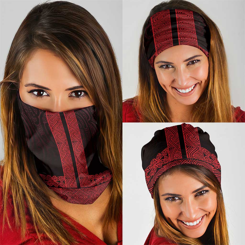 New Zealand Maori Kowhaiwhai Neck Gaiter Whero Maui and Mangopare - Polynesian Pride