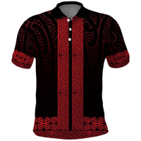 New Zealand Maori Kowhaiwhai Polo Shirt Whero Maui and Mangopare