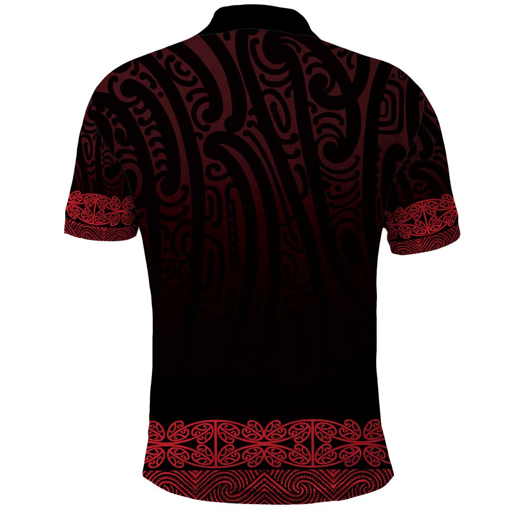 New Zealand Maori Kowhaiwhai Polo Shirt Whero Maui and Mangopare