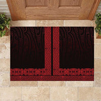 New Zealand Maori Kowhaiwhai Rubber Doormat Whero Maui and Mangopare LT9 Red - Polynesian Pride