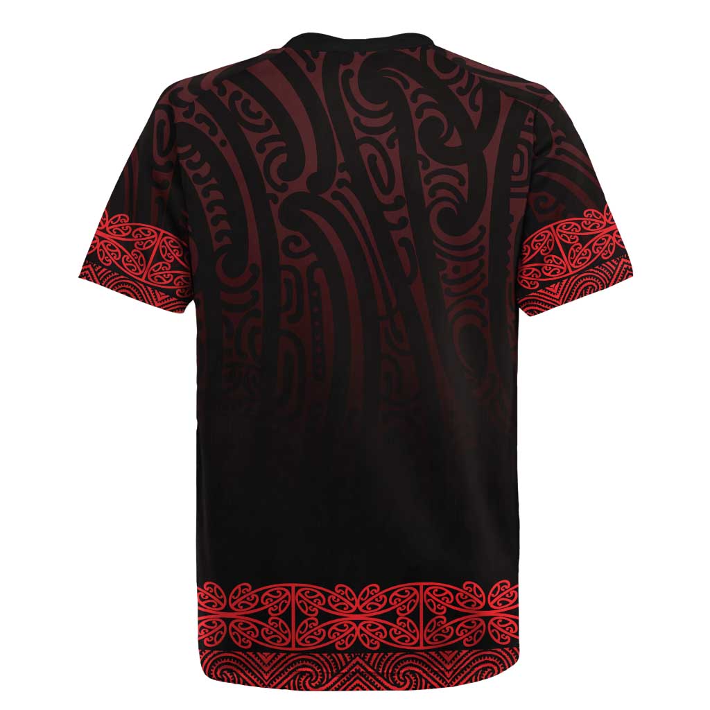 New Zealand Maori Kowhaiwhai Rugby Jersey Whero Maui and Mangopare