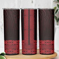 New Zealand Maori Kowhaiwhai Skinny Tumbler Whero Maui and Mangopare LT9 - Polynesian Pride