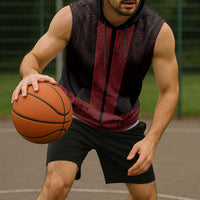 New Zealand Maori Kowhaiwhai Sleeveless Hoodie Whero Maui and Mangopare - Polynesian Pride