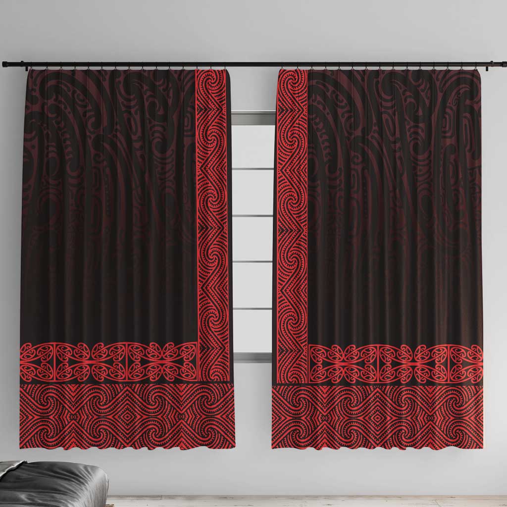 New Zealand Maori Kowhaiwhai Window Curtain Whero Maui and Mangopare