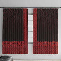 New Zealand Maori Kowhaiwhai Window Curtain Whero Maui and Mangopare