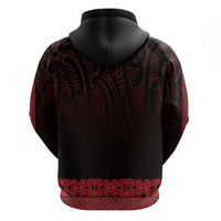 New Zealand Maori Kowhaiwhai Zip Hoodie Whero Maui and Mangopare LT9 - Polynesian Pride
