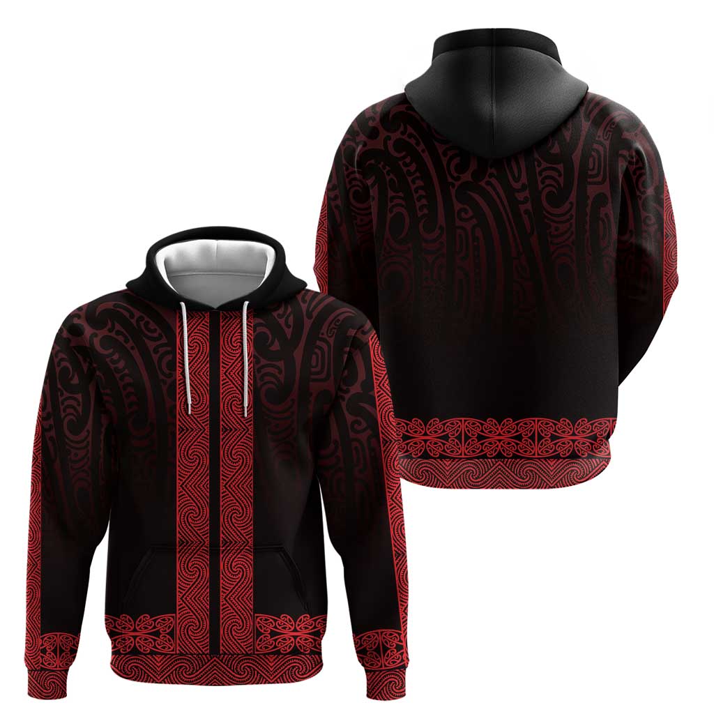 New Zealand Maori Kowhaiwhai Zip Hoodie Whero Maui and Mangopare LT9 - Polynesian Pride