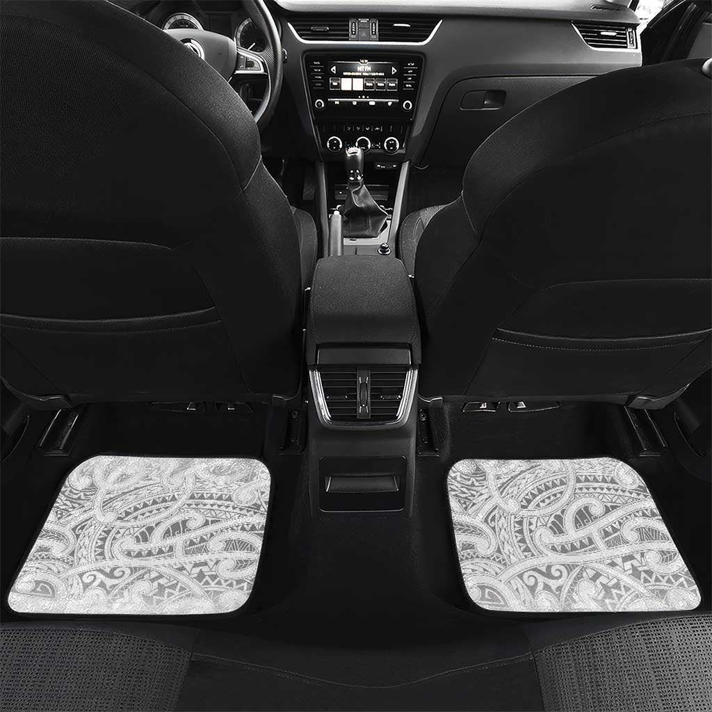 Custom Fiji Black Fern Car Mats Maori Warroir with Fijian Masi Pattern