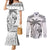 Custom Fiji Black Fern Couples Matching Mermaid Dress and Long Sleeve Button Shirt Maori Warroir with Fijian Masi Pattern