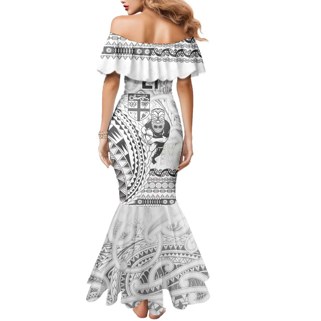 Custom Fiji Black Fern Family Matching Mermaid Dress and Hawaiian Shirt Maori Warroir with Fijian Masi Pattern LT9 - Polynesian Pride